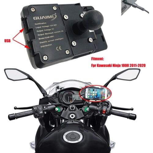Motorcycle USB Charger Mobile Phone Holder Stand GPS Navigation Bracket For Kawasaki Ninja 1000 2011-2020 2016 2017 2018 2019
