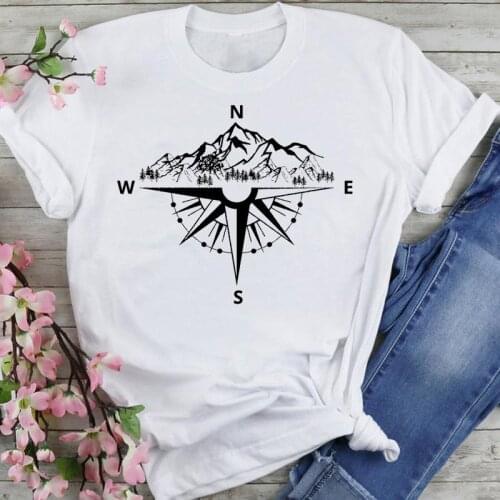 Women Sweet Mountain Camper New Style Cartoon Fashion Summer Lovely Clothes Print Short Sleeve Tops Tees Tshirt T-Shirt