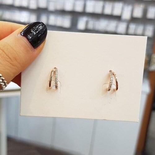 Dominated fashion Korean Geometric metal Women earrings selling joker fine crystal design Drop earrings Jewelry 2019 new