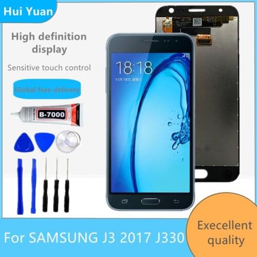 Original 5.0" For SAMSUNG Galaxy J3 2017 J330 J330F J3 PRO LCD Display No Dead Pixel Touch Screen Sigitizer Assembly Replacment