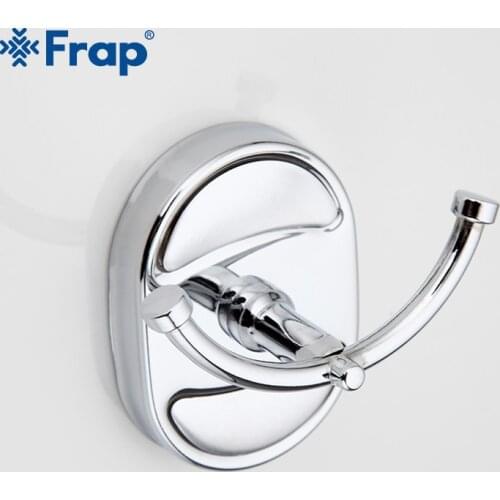 Frap 1PC Modern Style Restroom Tower Holder Wall-mount Chrome-plated Clothes Hook Fixed Bathroom Towel Hanger toalha F1905-2
