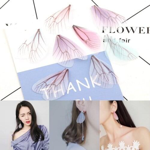 Eardrop Accessories Butterfly Wings Pendant Necklace Earrings Charms Components Supplies for Jewelry Diy Handmade Material 10pcs