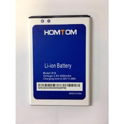 100% Original S16 Battery 3000mAh Replacement 5.5inch HOMTOM S16 Mobile Phone Battery