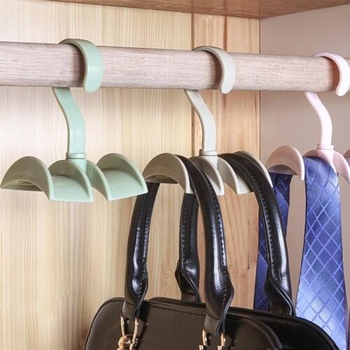 2PCS Bag storage rack 360 degree rotatable wardrobe hanger hook tie rack bag hook hook belt storage