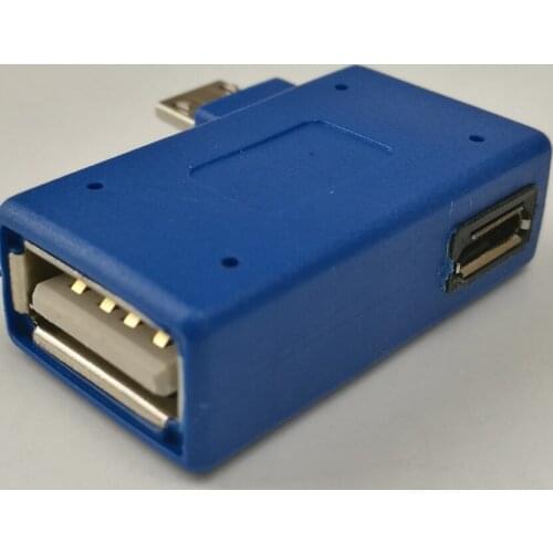 300pcs/lot Micro Adapter USB 2.0 Female To Male Micro OTG Power Supply 90 Degree USB OTG Adapters for Tablet Samsung S3 I9300 S4