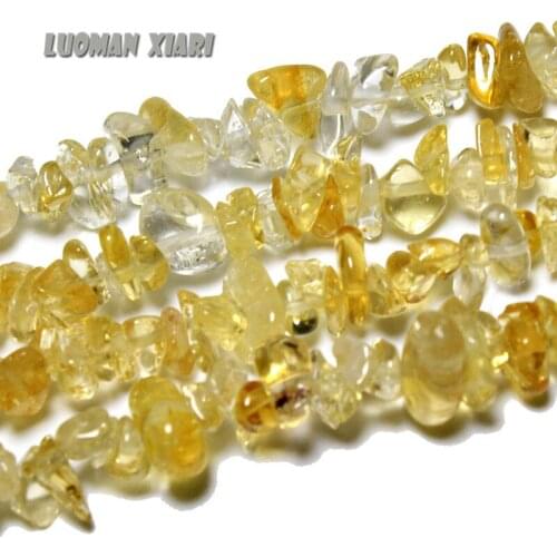 AAA+ Wholesale 5-8 mm Gravel Shape Citrines Yellow Crystal Stone Beads For Jewelry Making DIY Bracelet Necklace Strand 34