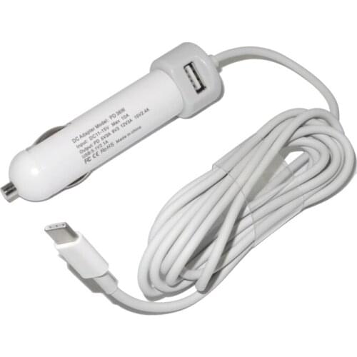 Type C Car Charger for Macbook 12inch A1534 A1540 5V 3A 9V 3A 12V 3A 15V 2.4A Usb C Car Adapter for Laptop Mobile Phones