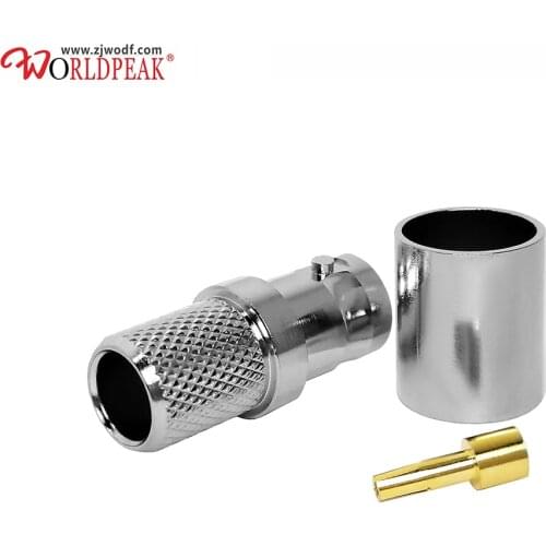 Free Shipping 10pcs BNC female crimp for lmr400 coaxial cable connector