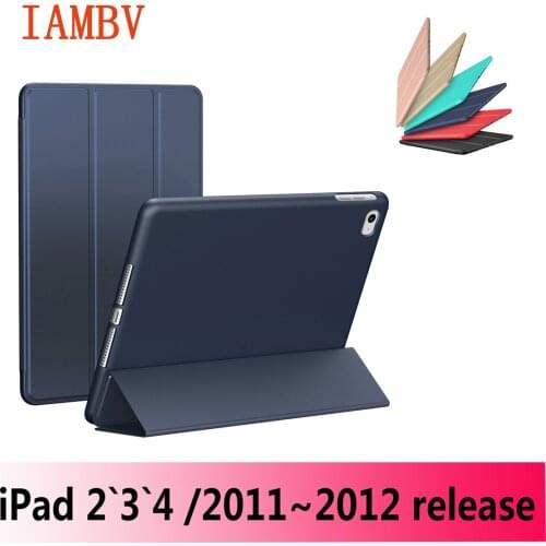 Case For Flip Smart Cover For iPad 2 3 4 Case Auto Sleep/Wake Up,Case for A1460`A1459`A1458`A1416`A1430`A1403`A1395 A1396