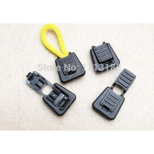 100pcs/lot Black Plastic Zipper Pull Cord Ends For Paracord & Cord Tether Tip Cord Lock/rope tail folder