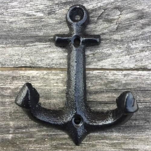 Anchor Style Cast Iron Wall Coat Hooks Hat Hook Hall Tree Black (One Piece)