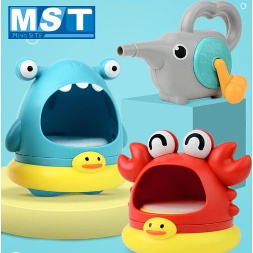 Outdoor Blowing Bubble Cute Cartoon Shark And Crab Swimming Bathtub Soap Machine Toy For Children Baby Bathing Funny Toys