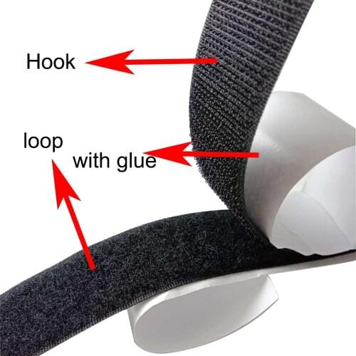 1Pairs Hook and Loop Tape Nylon Self Adhesive Heavy Duty Strips Fastener Stickers Velcros Adhesive Black White Velcros Width 2cm