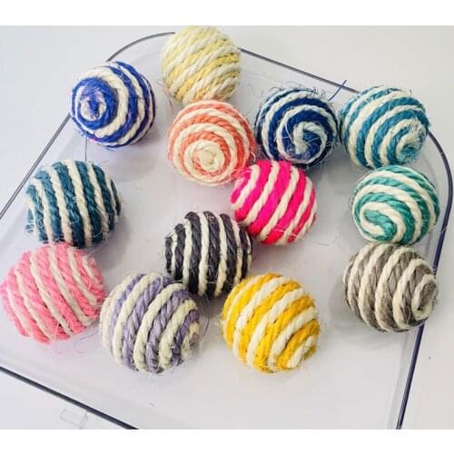 Cat Toy Sisal Ball,Kitten Sisal Scratching Ball Chew Eco-Friendly Toy Cat Rolling Ball Pets Interactive Toy Bite&Wear Resistant