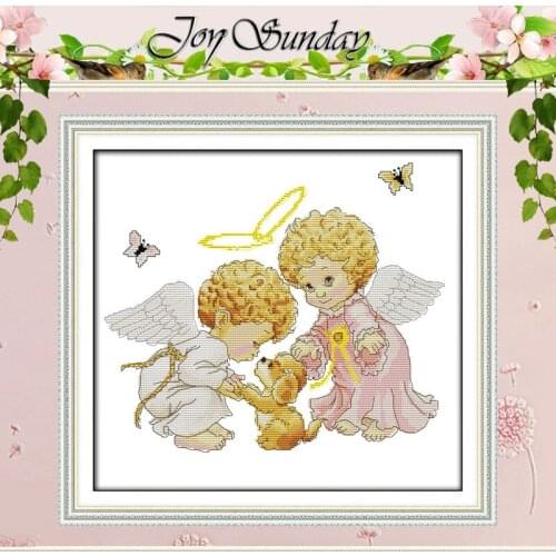 Angels and Dog Painting Counted Cross Stitch wholesale Cross Stitch 11 14CT Cross-Stitch Kits Handmade Embroidery for Needlework