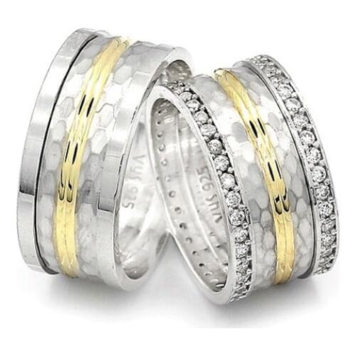 Couple Wedding Ring Sterling Silver 925 Woman And Man Luxury Jewelry Bands Engagement Anniversary Anatolian Civilization Models