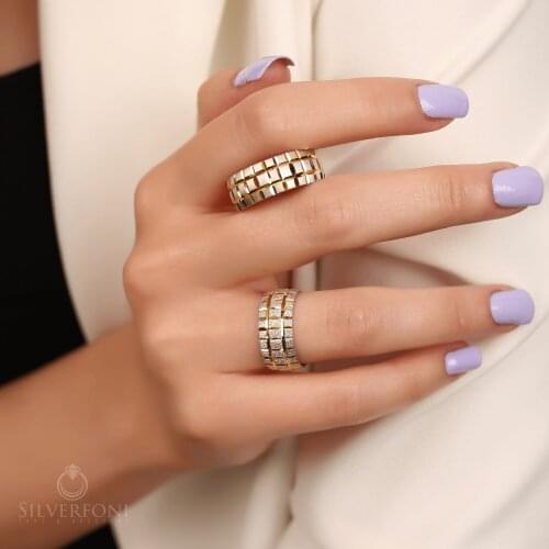 SILVERFONI 925 Sterling Real Silver Wedding Rings Set For Men And Women Luxury Jewelry Fashion Engagement Anniversary New Season