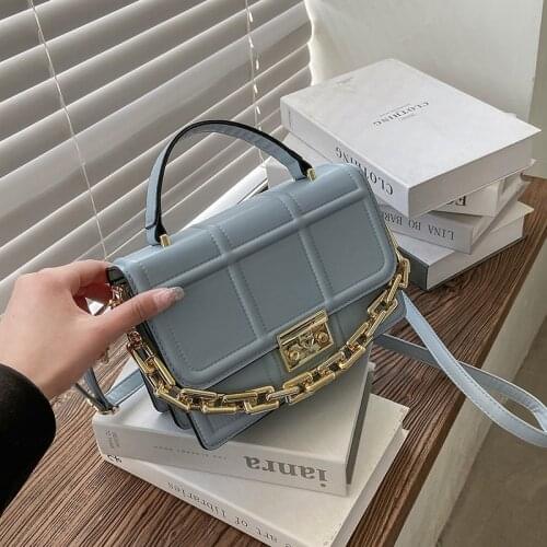 High Quality Leather Handbag Luxury Brand Single Shoulder Messenger Bags for Woman 2021 New Casual Small Square Bag Sac A Main