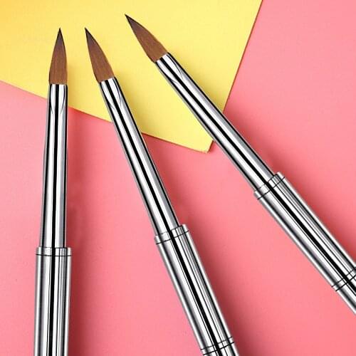 Nail pen 1Pcs Kolinsky nail brush 1pcs Metal Rod Suitable for Salon or Home Use Kolinsky Acrylic Nail Brush