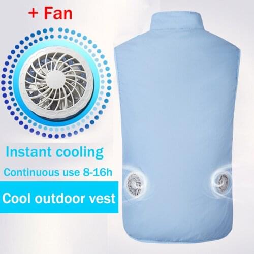 Summer USB Fan Cooling Vest Hiking Vest Fishing Cycling Vest Air Conditioning Vest Men Women Outdoors Cool Vest Chaleco Tactico