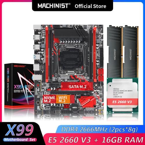 Machinist X99 Motherboard With Xeon E5 2660 V3 4*8GB DDR4 2666HMz Non-ECC Memory Combo Kit Set LGA 2011-3 x99 RS9