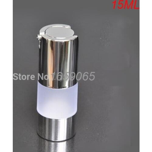 15ml frosted airless bottle with UV silver pump &bottom lotion bottle Cosmetic Container Refillable Bottles