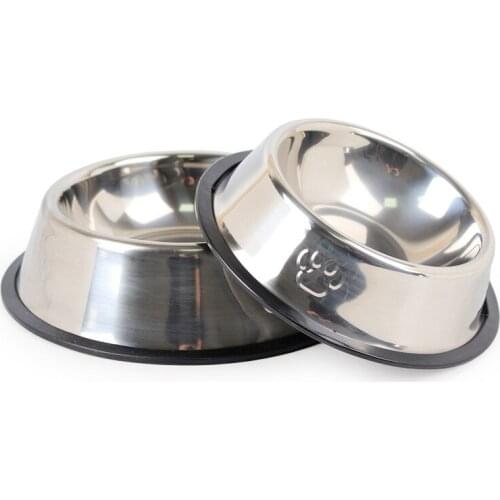 Pet Bowl Dog Food Bowl Stainless Steel Dog Bowl For Dish Water Pet Puppy Cat Bowl Feeder Feeding Dog Water Bowl 6 Size