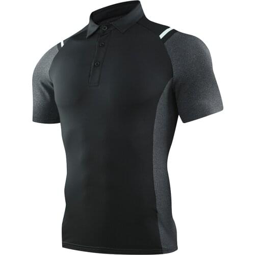 Golf wear Fashion t shirt running men quick drying breathable t-shirts running slim fit tops sport fitness gym golf tennis