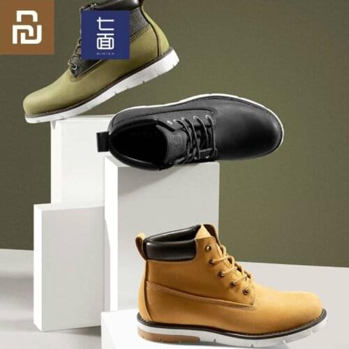 Youpin tooling first layer cowhide simple casual leather mens boots wild high-cut leather outdoor casual boots Martin boots