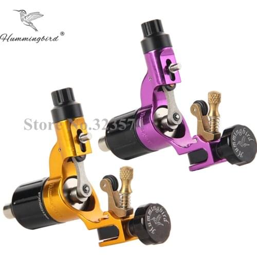 Pro 2pcs Purple&Gold Hummingbird V2 Original Swiss Motor Rotary Tattoo Machine Gun kit liner shader for cord