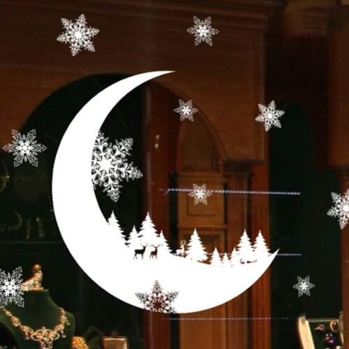 35*25cm Snowflake Window Sticker Christmas Wall Stickers Room Wall Decals Christmas Decorations For Home New Year Decoration