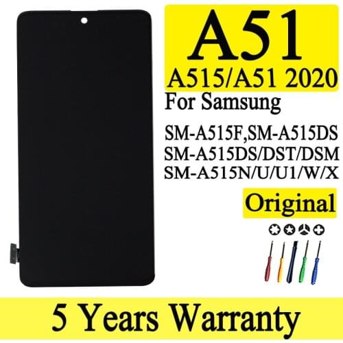 100% New SM-A515F/DSN/DS/DST/DSM/N SM-A515U/U1/W/X Original AMOLED For Samsung Galaxy A51 LCD Display Touch Screen Digitizer