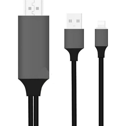 New 2M USB 8 Pin to HDMI HDTV AV Cable Adapter for iPhone 7 7 Plus 6S 6 Plus 5S 5 Charging Adapter Cable wholesale