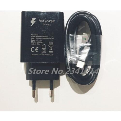 New Original For DOOGEE BL9000 5V 5A USB AC Adapter Charger EU Plug Travel Switching Power Supply+USB Data line Cable