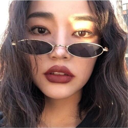 Small Frame Black Shades Round Sunglasses Women Oval Brand Designer Vintage Fashion Pink Sun Glasses Female
