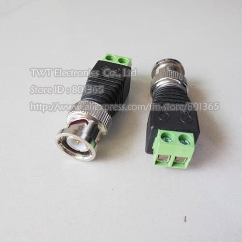 Wholesale CAT5 To Coax Coaxial Camera CCTV BNC TV Video Balun Cable Connector 500Qty,Free shipping