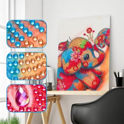 Special Shaped Diamond Painting Big and Small Elephant 5D DIY Cross Stitch Embroidery Rhinestones Mosaic Kit Home Wall Ornaments