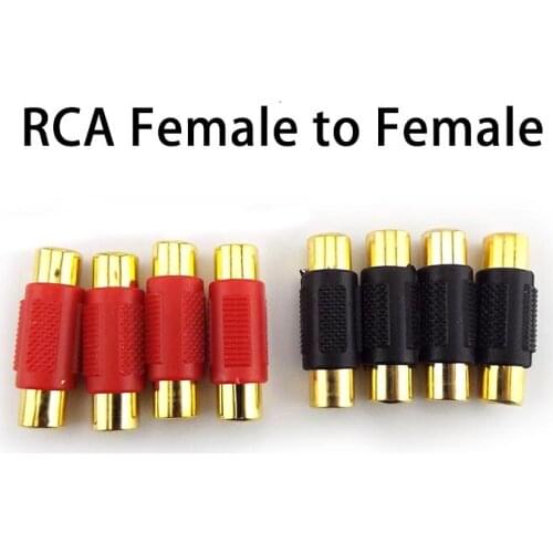 Video RCA Female to Female Connector RCA Couple Dual Audio Adapter Plug for CCTV AV Extension Cord Cable 2/4/10pcs