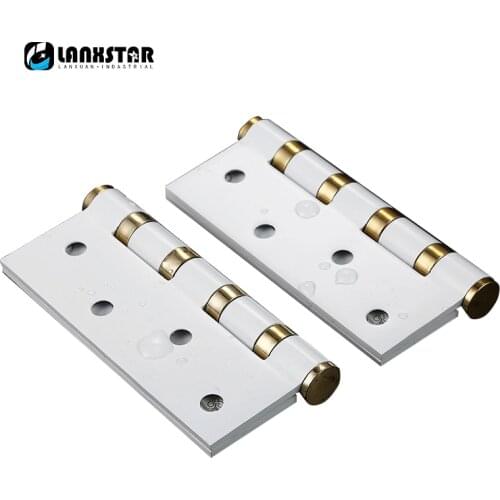 Luxury Ivory White 304 Stainless Steel Hinge Wholesale Mute Bearing White Door Hinges 4inch 100mm and Thickened Patterned Hinges