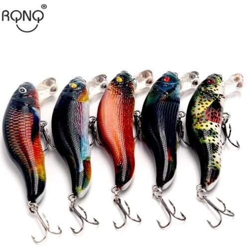 RQNQ 1pcs 9cm 12.9g Sea Fishing Bionic Fishing Lures Unique Body Textures Fish Coloured Drawing Pattern Artificial Plastic Baits