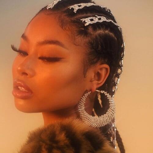 2Colors New Shiny Rhinestone Gems Women Hoop Earrings Jewelry Boutique Girls' Circle Collection Earrings Accessories Wholesale