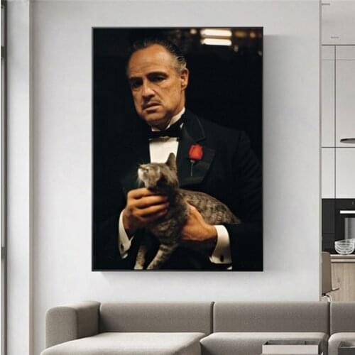 Modern Godfather Portrait Movie Posters and Prints Wall Art Canvas Paintings on The Wall Wall Hanging Pictures Home Decoration