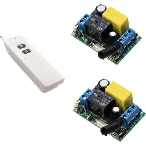 Universal 433Mhz AC 220V 1 CH 1CH Relay Remote Control Switch System Wireless Remote Power Switch ; 2 X Receiver + Transmitter