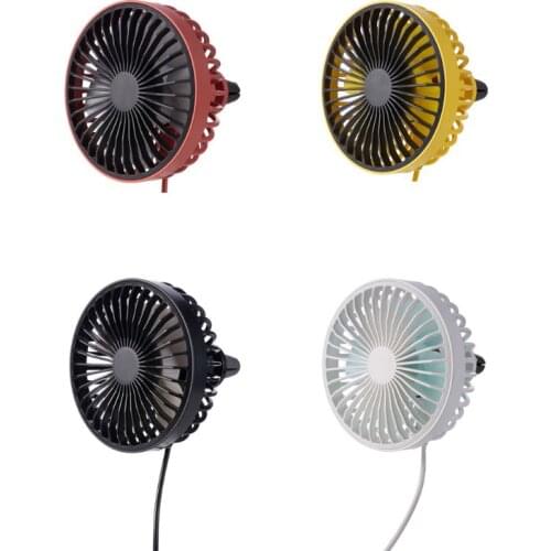 360° Rotatable Car Air Vent Mounted 5V USB Fan for Sedan SUV Truck Auto Vehicles