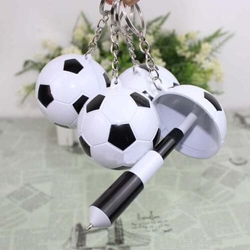 Retractable Football Ball Point Pen Keychains Office School Prize Stationery Pens Birthday Party Promotional Gift Kids Toy