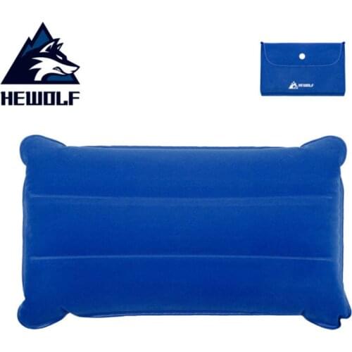 High quality Inflatable flocking suede Pillow Outdoor Portable Travel light air pillow Air Cushion with Storage bag