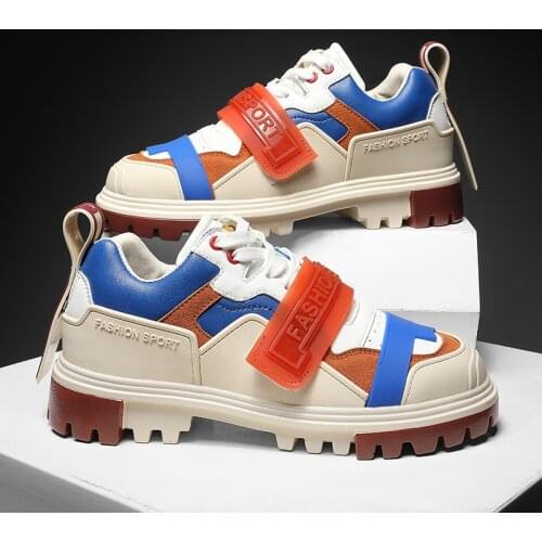 High Quality Patchwork Mens Brand Sneakers Trendy Men Casual Sneakers Platform Microfiber Men Trainers Shoes кроссовки мужские