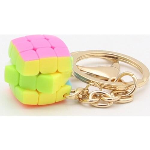 YongJun 2.0cm keychain pillowed 3x3 magic cube Mini keychain 2cm,3.5cm,4.5cm YJ 3x3 Speed Cube Toys for Boys
