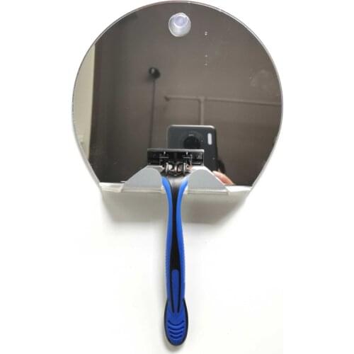 Hook-mounted shaving mirror, shower vanity mirror, fog-free shower mirror, bathroom shaving mirror, bathroom gadget storage