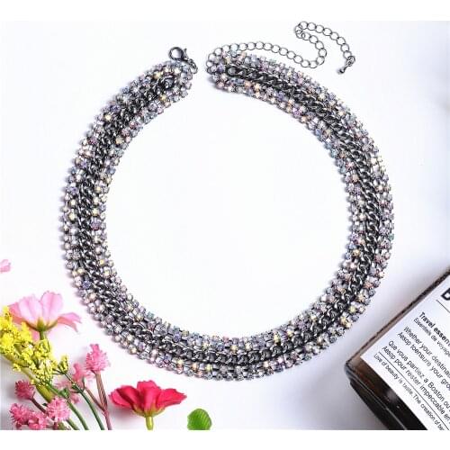 Womens Colorful Necklaces Fashion Rhinestone Jewelry, Sparkling Luxury Accessories CORUIXI H94815